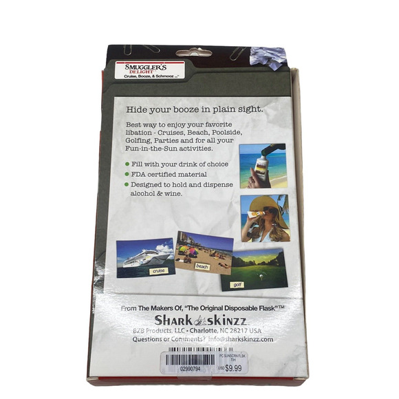 Fun Flasks BOOZ Smuggler Sunscreen Bottle Hidden Flasks Smugglers Delight GAG - Picture 4 of 7